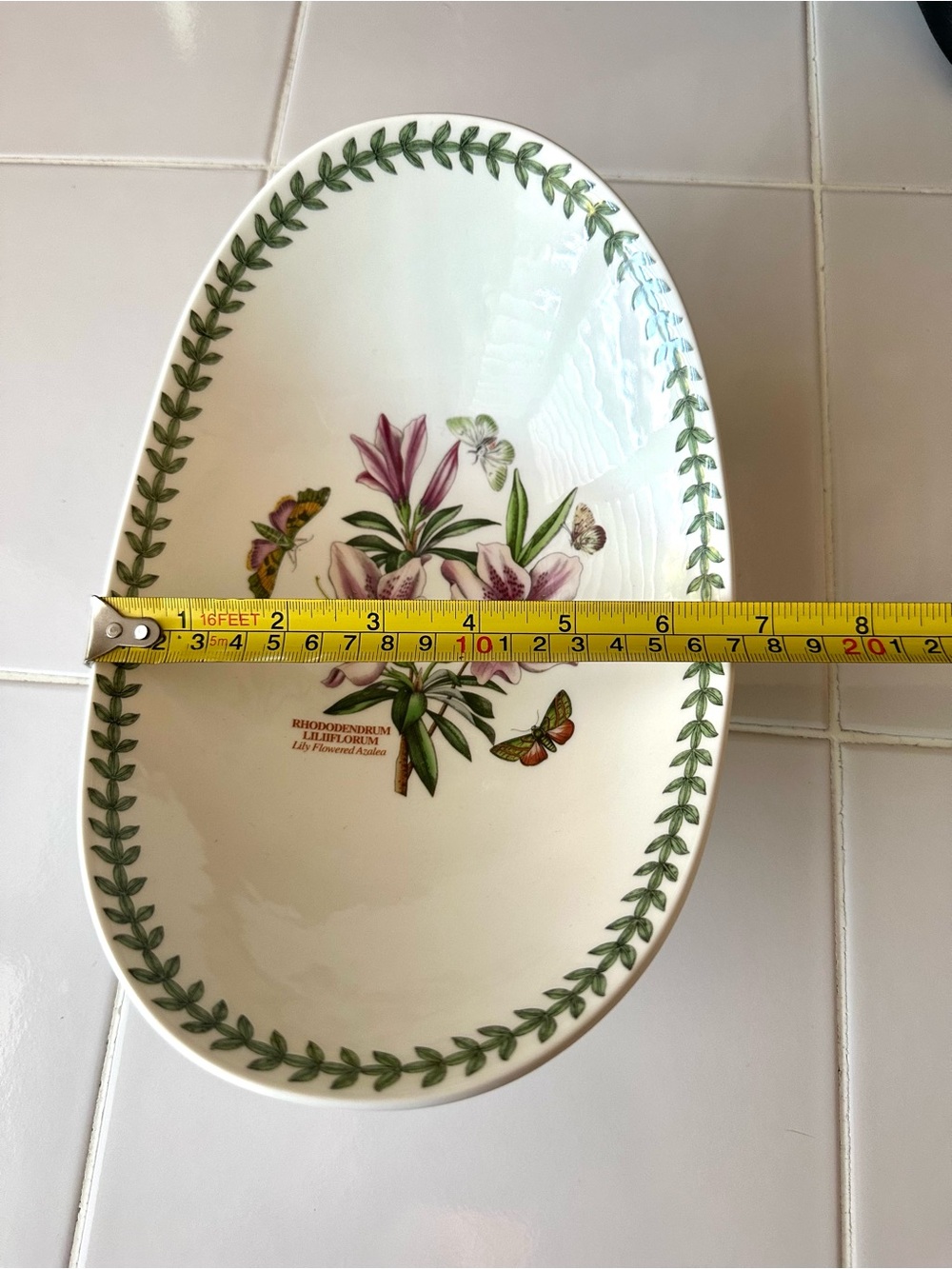 Portmeirion Botanic Garden Lily Flowered Azalea Oval Serving Bowl 11” - Picture 7 of 8